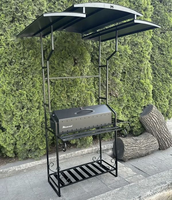 4/5/6мм + Посилення! АКЦІЯ! Мангал Барбекю Гриль с Кришей/ з Дахом