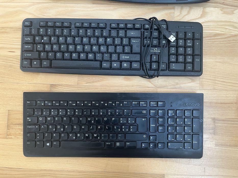 Lenovo i Titanum Klawiatura komputerowa przewodowa i bezprzewodowa