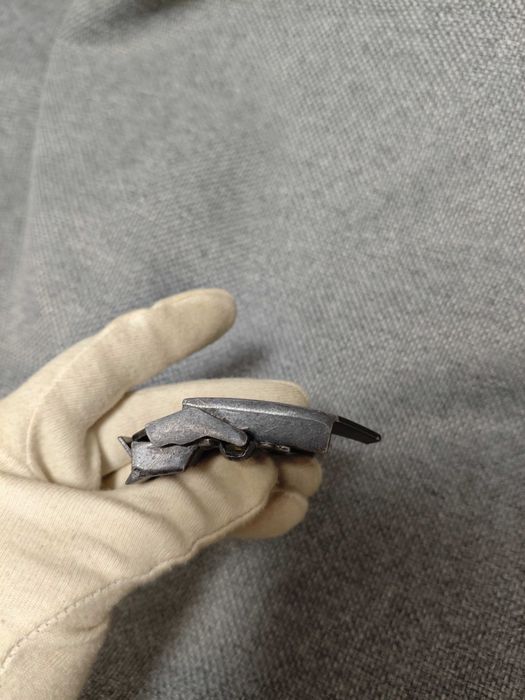 Пряжка для ременя мисливська собака пес сіра металева чоловіча ременна