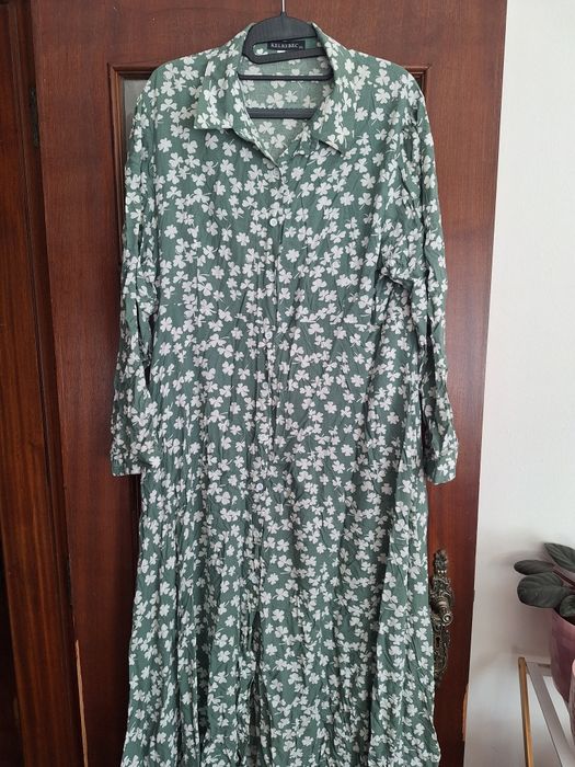 Vestido florido manga comprida