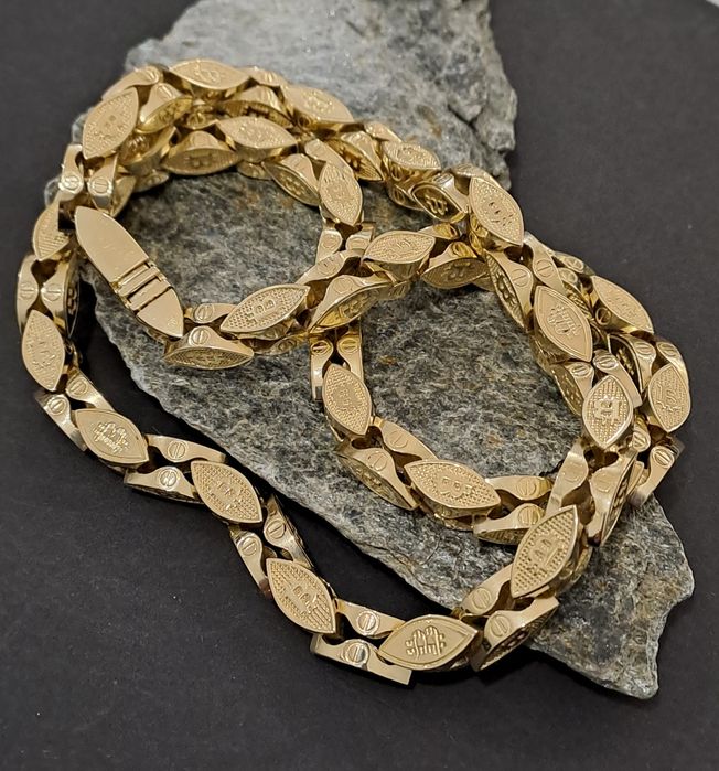 Złoty łańcuszek Splot Cartier Bitcoin 65 cm 585 Nowy