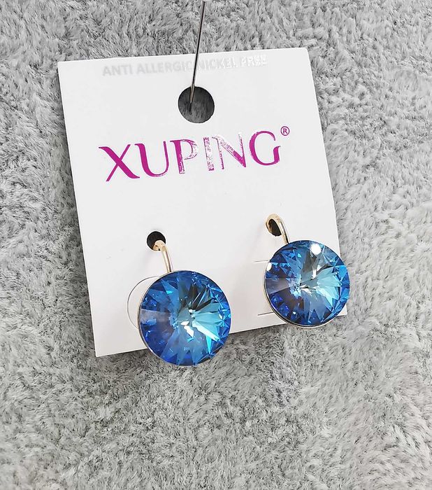 Kolczyki 18K pozłacane 16/12 MM HELIOTROPE CRYSTAL Swarovski