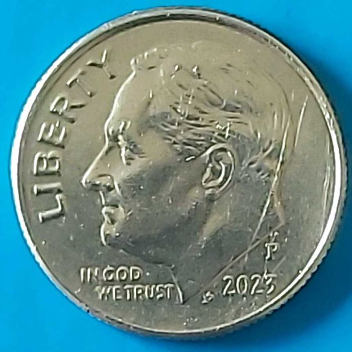 One Dime de 2023 *P* dos USA Franklin Roosevelt  C/Defeito