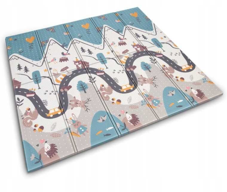Mata Edukacyjna Piankowa Składana Dwustronna dla Dzieci Duża Gruba 180x200cm