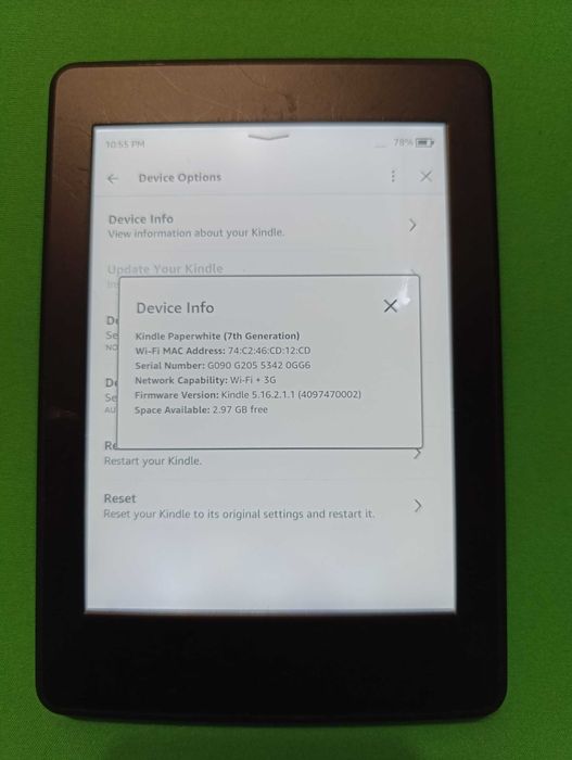 Amazon Kindle Paperwhite 3 Edycja, 7 Generacja / Kolor Czarny / 3GB