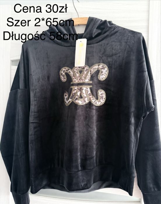 Bluza welurowa z kapturem