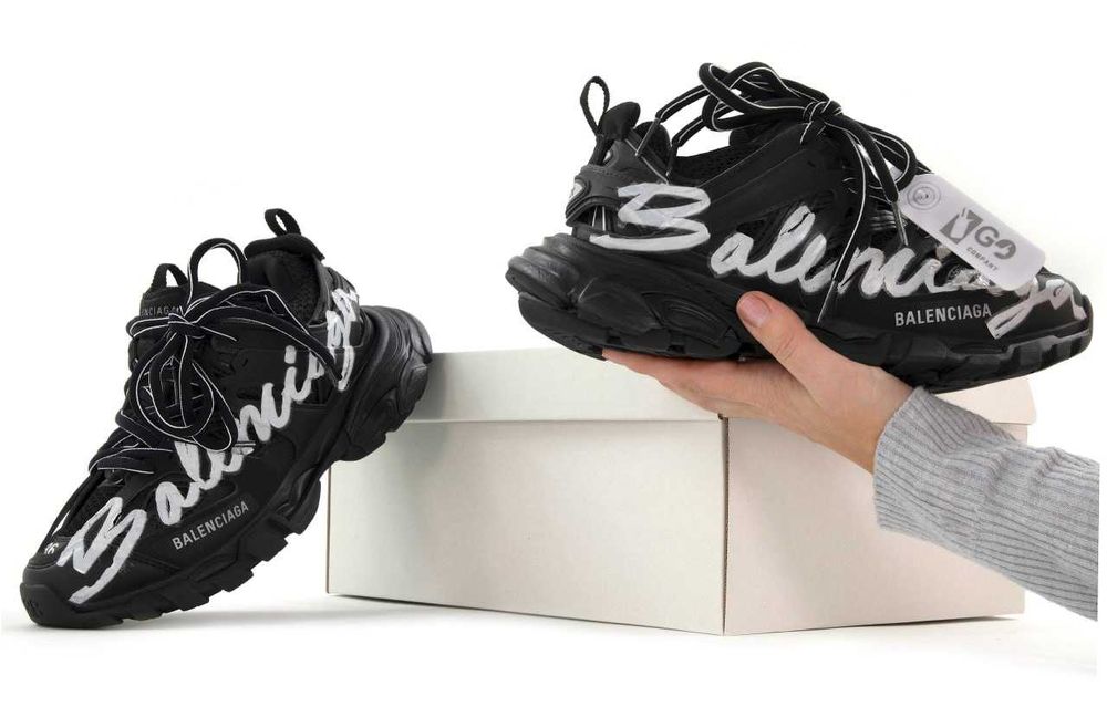 Женские кроссовки Balenciaga Track Sneaker "Signature" Black. 36-40