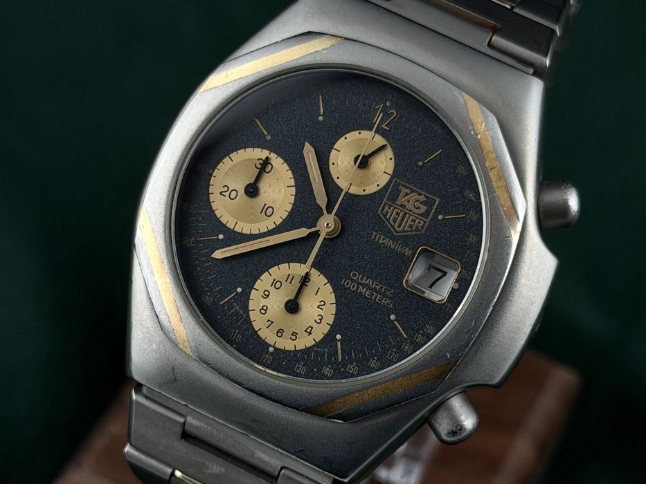 TAG Heuer Chronograph Tytan Złoto 255.206 szafir 100m Swiss Made 80s