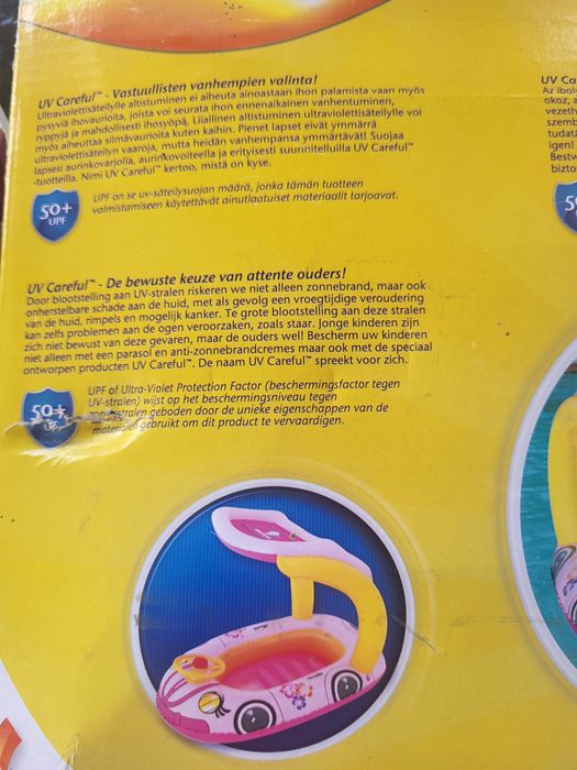 Bestway auto różowe łódka z daszkiem na basen dla dzieci