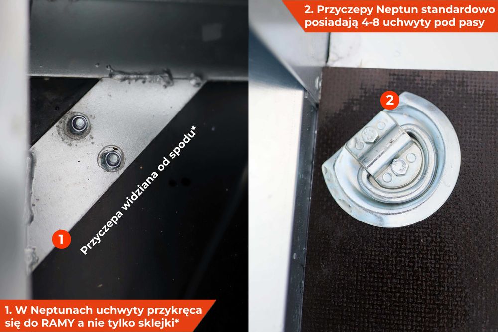 Przyczepa Neptun RUSTIK 263 2 RT GN149 SPAWANA z blachy 3 mm