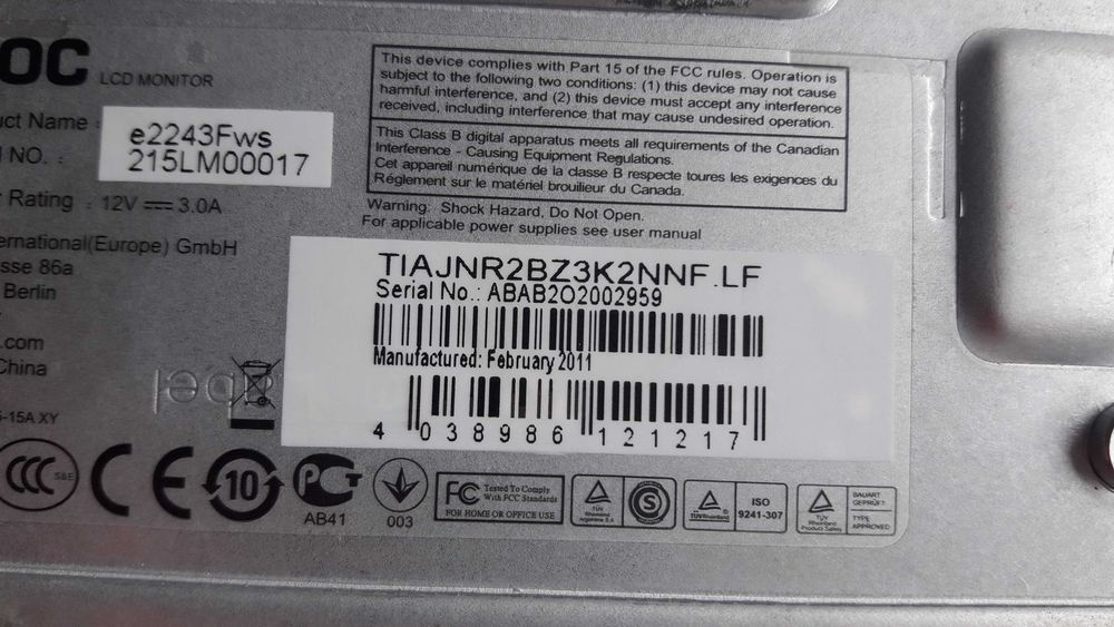 Монитор АОС Е2243  FULL HD LED 22