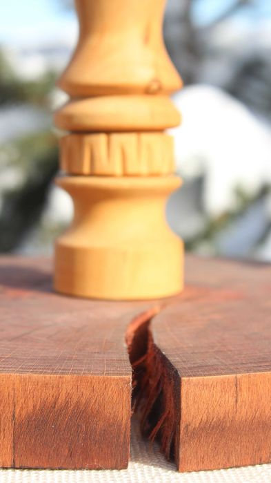 Настільна лампа / Торшер із натурального дерева