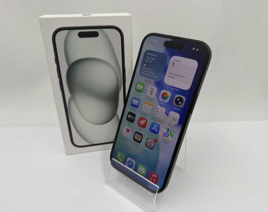 Telefon APPLE IPHONE 15 128GB BATERIA 88% Pudełko od Loombard Jarocin