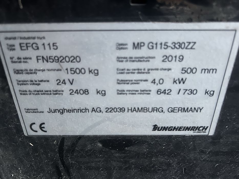 Wózek widlowy Ekektryk EFG116