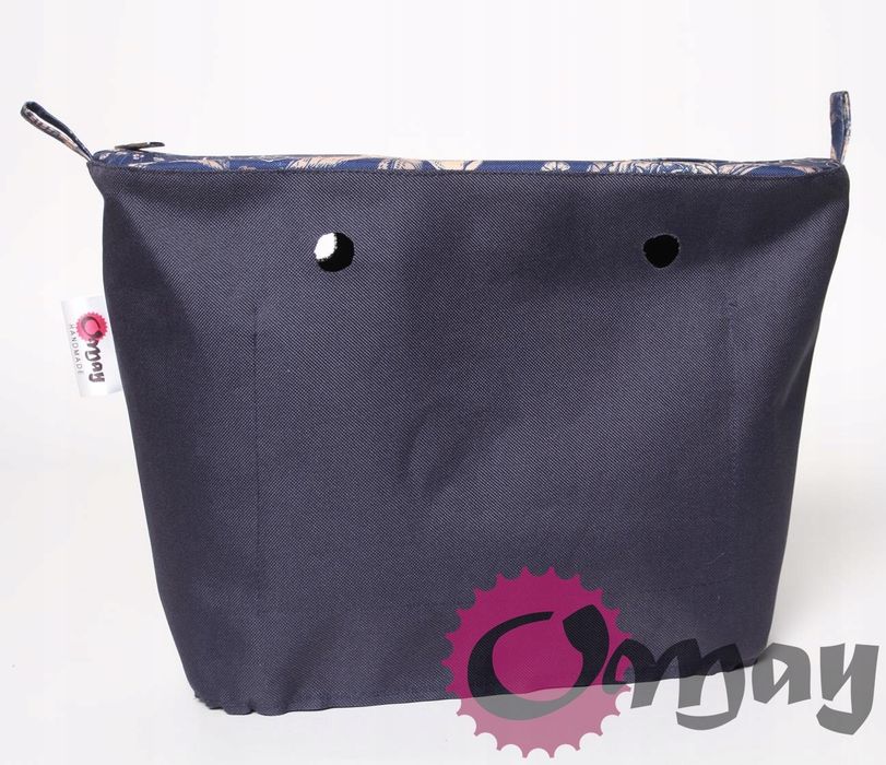 Granatowy organizer do OBAG STANDARD róże złote 2 kieszenie OMAY