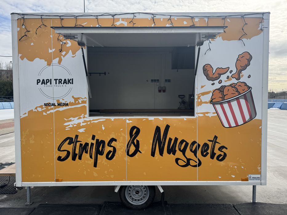 Przyczepa gastronomiczna, wyposażona, lekka 750 DMC, food truck