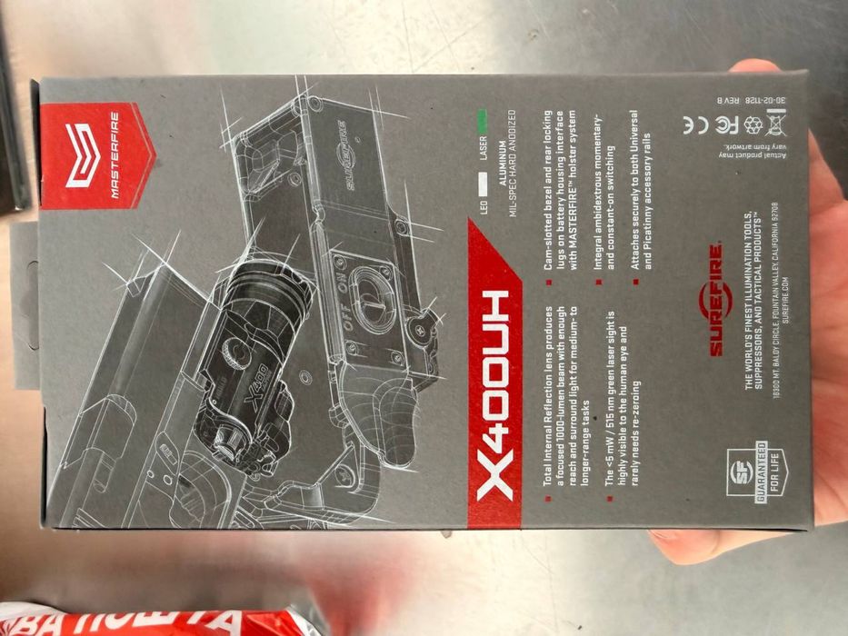 SureFire X400UH Red Green Ultra WeaponLight новий оригінал ліхтар для зброї в наявності в Києві 1,000 lumens red laser