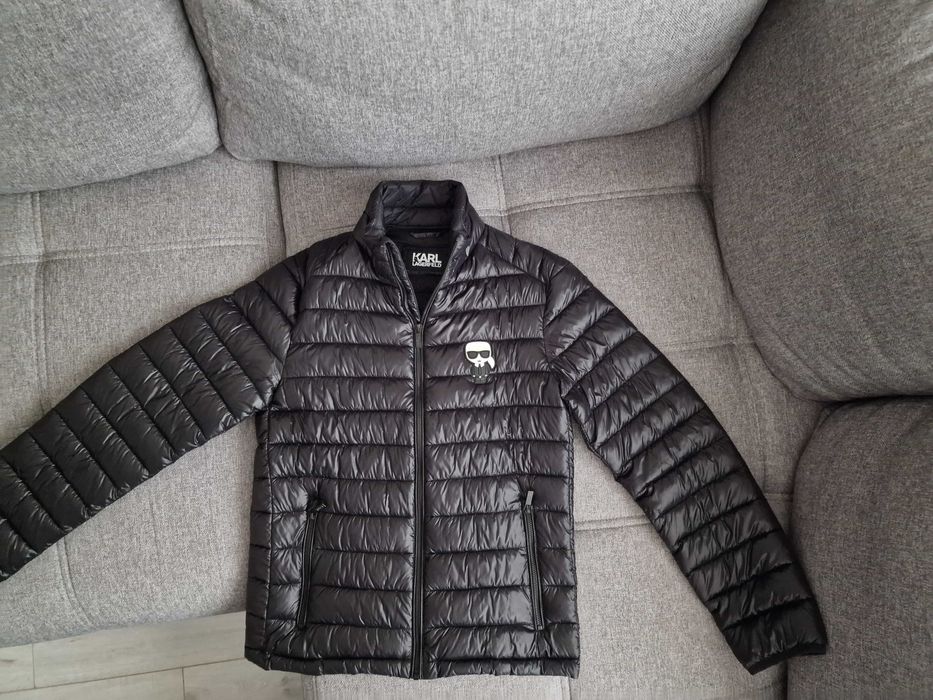 Kurtka przejściowa męska Karl Lagerfeld pikowana ocieplana bez kaptura