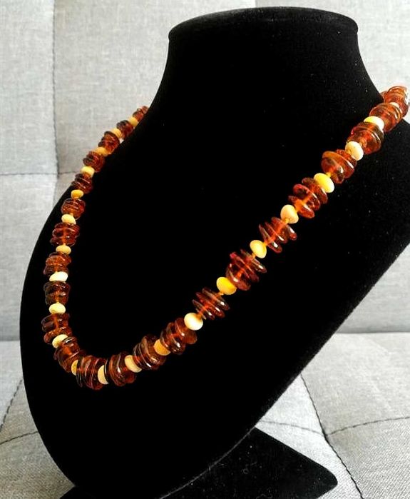 Naszyjnik korale BURSZTYN BAŁTYCKI Hand made