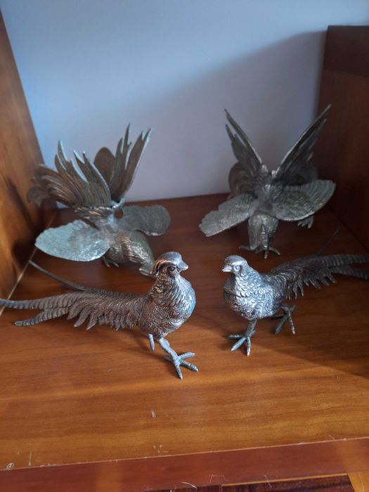Estatuetas em bronze argenté