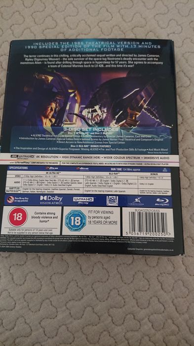 Aliens filme bluray uhd 4k hdr dolby atmos novo selado james cameron