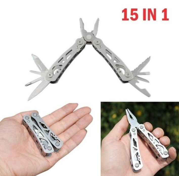 Ferramenta Multiusos mini 15 em 1 de cor prateada - Nova