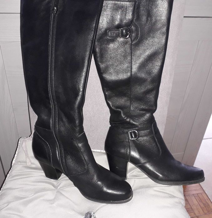 Buty skórzane kozaki roz.36