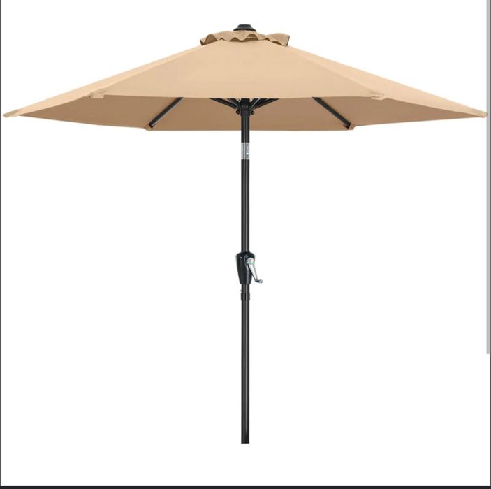 NOWY Parasol Ogrodowy Tarasowy MasterCanopy 230cm Beżowy 8 żeber Korbka