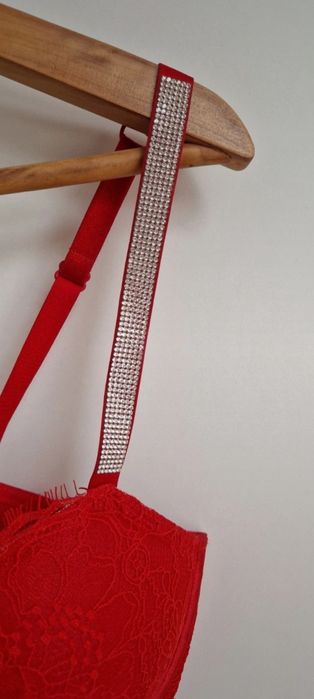 Top gorset koronkowy push up z cyrkoniami Victoria's Secret