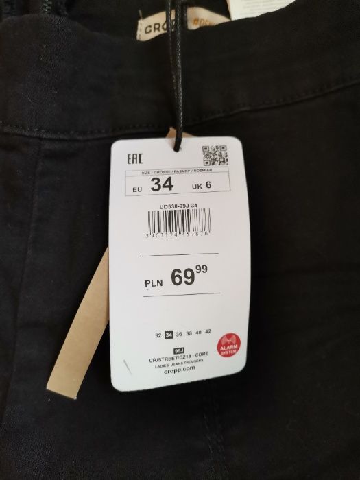 Czarne jegginsy Cropp r. 34/XS nowe z metką