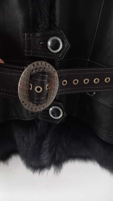 Zimowa kurtka skórzana damska