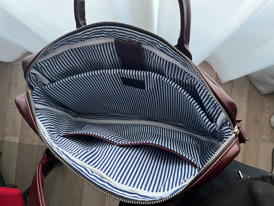 Elegancka skórzana męska torba na ramię z paskiem, Miler Menswear