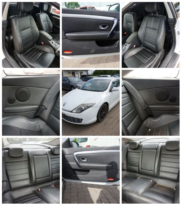 FOTELE FOTEL PRZEDNI LEWY PRAWY KANAPA WNĘTRZE LAGUNA III PH1 COUPE UK CZARNA SKÓRA GRZANE EL PAMIĘĆ TAPICERKA BOCZKI RENAULT 2007-2012