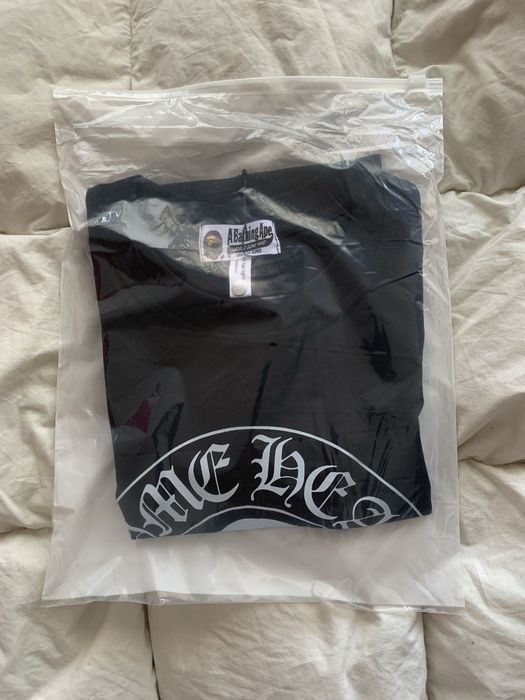 T-shirt bape colab com chrome hearts