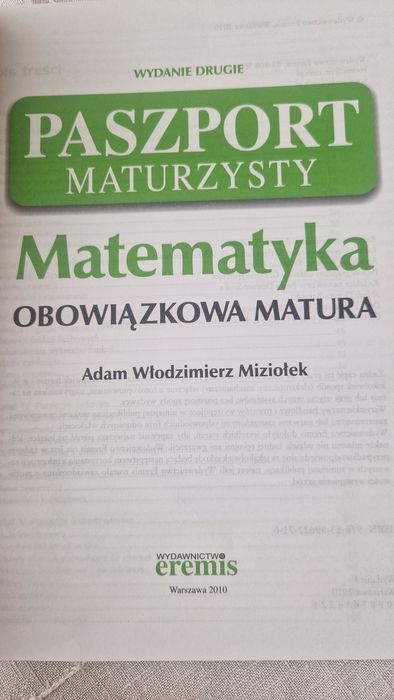 Paszport maturzysty.  Matematyka.  Miziołek, matura, Eremis