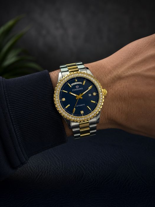 Forsining 6919 Silver-Gold-Blue Steel