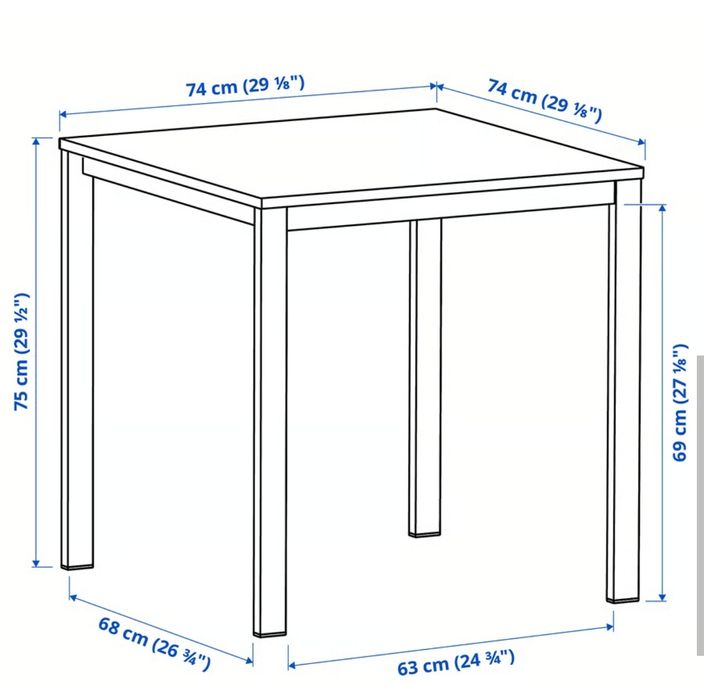 Mesa IKEA vihals 74x74