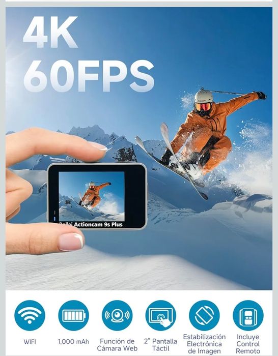 câmara desportiva 4K 60 fps