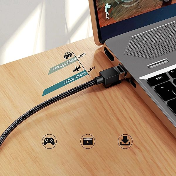 Kabel Ugreen NW150, 80423 Ethernet RJ45 Cat 7/10Gbps 2m - czarny