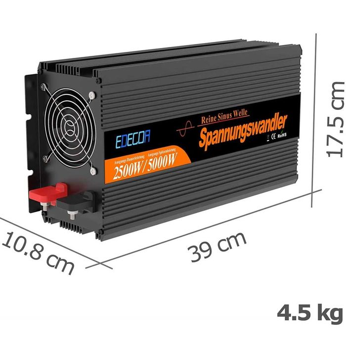 Інвертор Edecoa Spannungswandler 12-230v 2500/5000w чистий синус