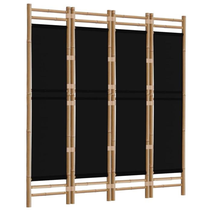 Vidaxl Składany Parawan 4-Panelowy, 160 Cm, Bambus I Płótno