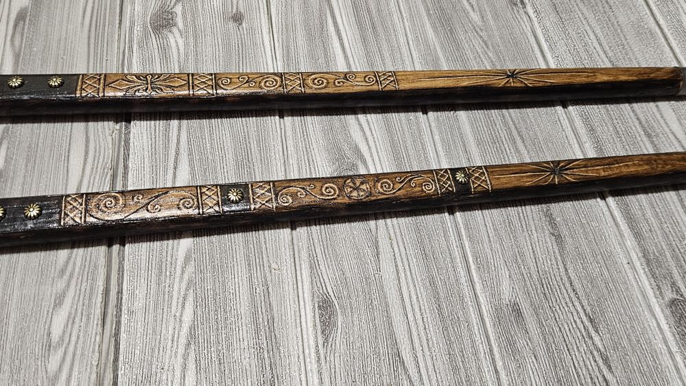 2x ciupaga góralska drewniana prawdziwa żelazny grot dzień ojca ozdoba