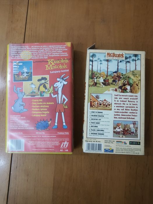 Oryginalne kasety VHS Miś Uszatek i Koziołek Matołek