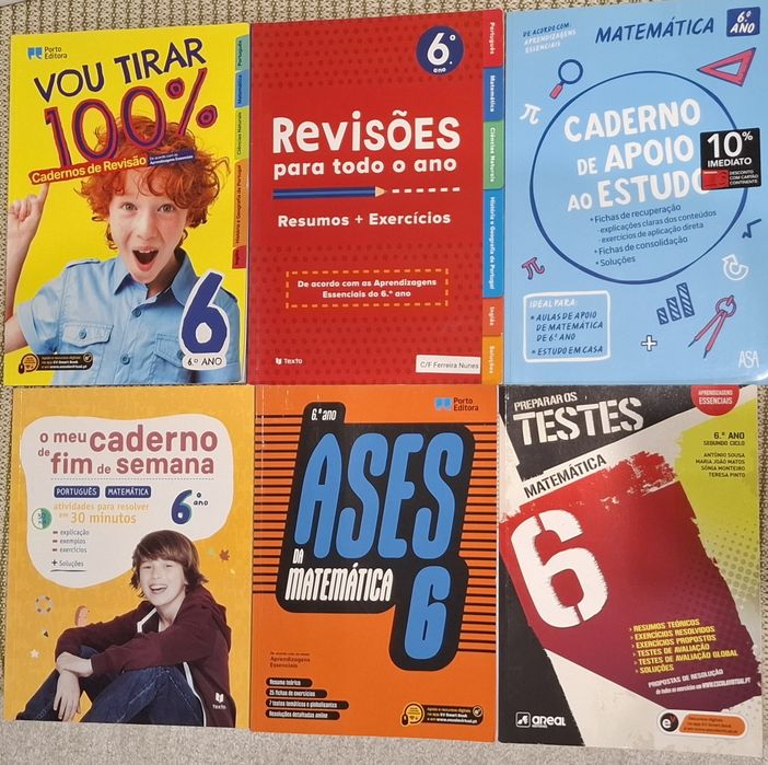6° ano -  manuais escolares, cadernos de actividades