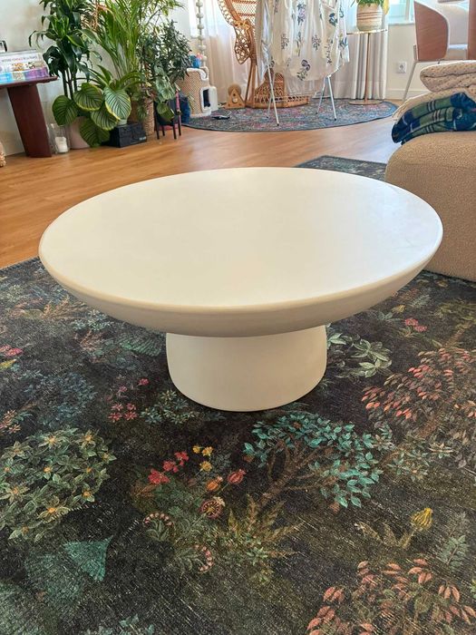 Mesa de centro - cimento branco