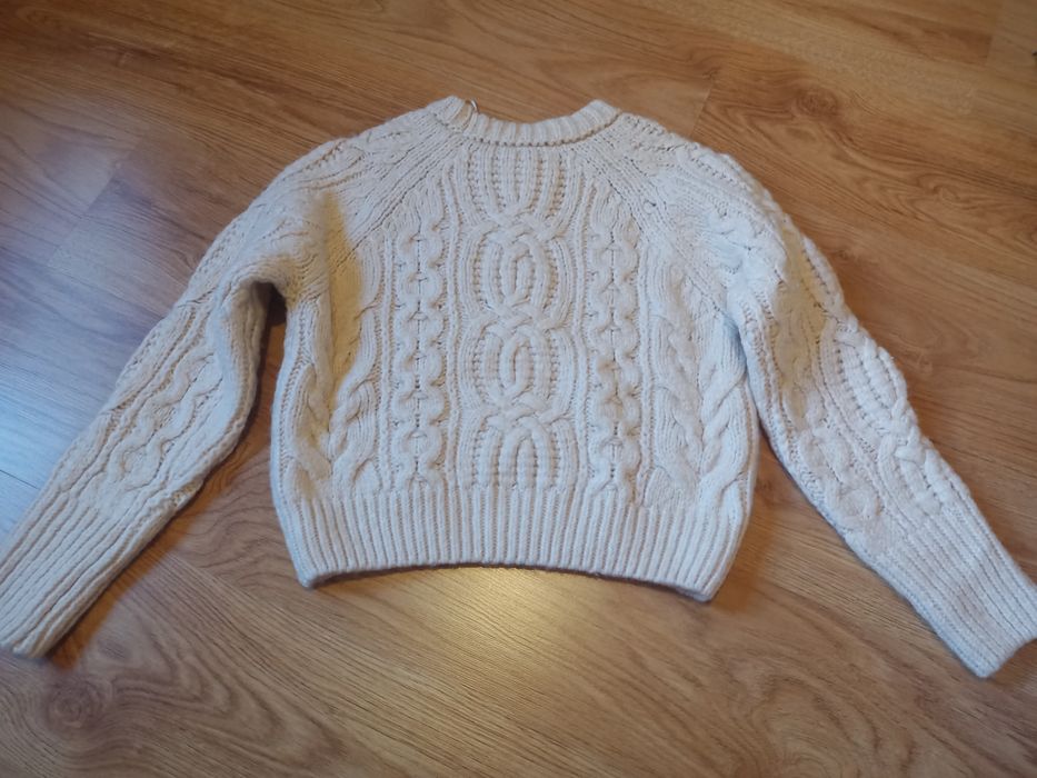 Zara sweter pudełkowy z wełną S/M