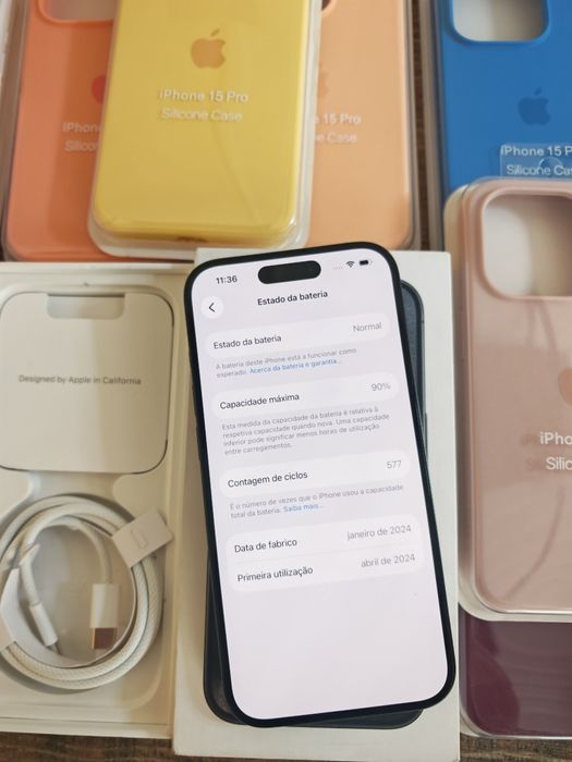 iPhone 15 Pro 6.1" 256GB Preto Titanium  Em Bom estado Aceito Retomas