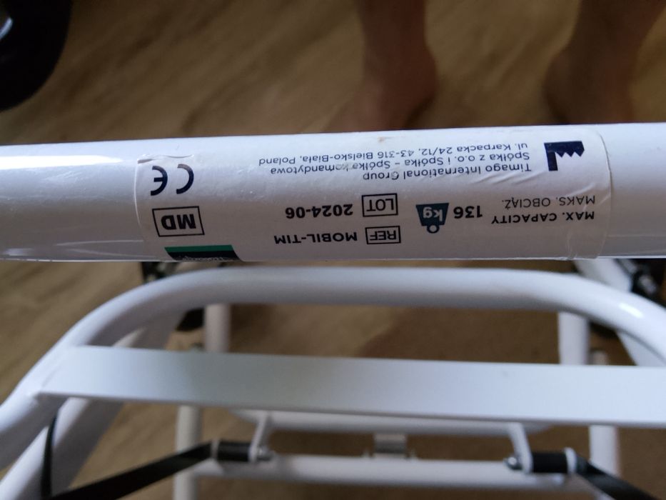 Krzesełko transportowe dla osoby niepełnosprawnej st bdb do 136 kg