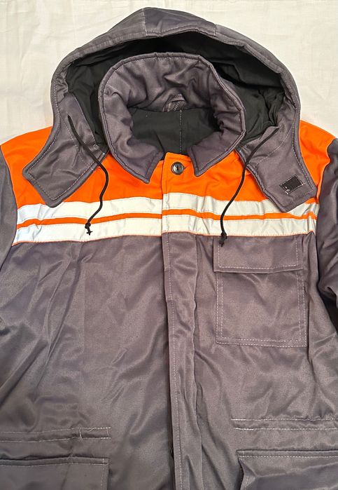 Нова зимова робоча куртка, утеплена сіра курточка, роба, спецодяг