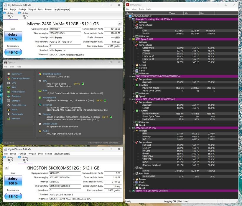 Komputer do gier - Ryzen 3600 / RX5700 / 1TB SSD / 16RAM / WIN11